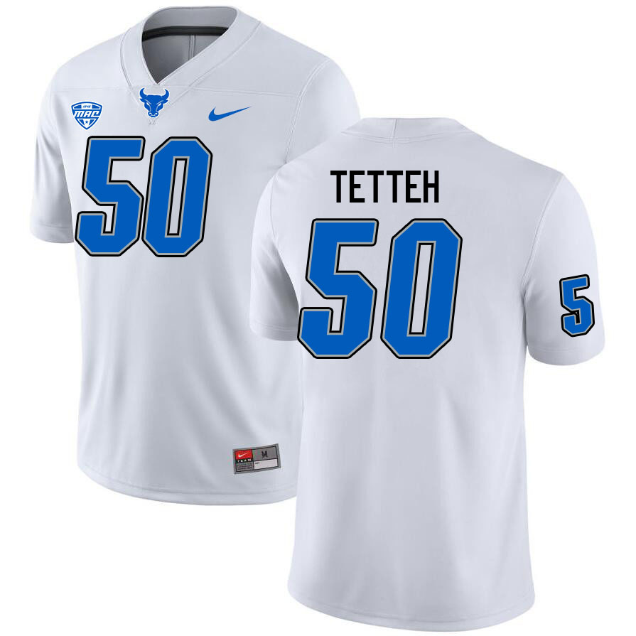 Buffalo Bulls #50 Michael Tetteh College Football Jerseys Stitched Sale-White
